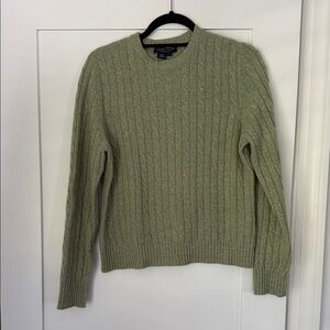 Green Cashmere Cable Knit Sweater